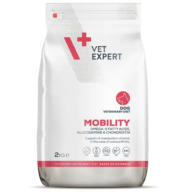 VETEXPERT 4T VETERINARY DIET Mobility, Hrana Uscata Caine cu Afectiuni Articulare Reumatism, 2kg Reducere extra