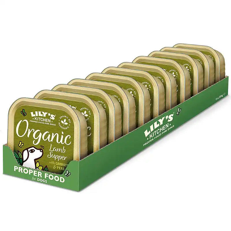 Expediere rapidă LILY‘S KITCHEN Organic Lamb Super, cu Miel, Set Conserve Hrana Umeda BIO Pentru Caini 11x150g