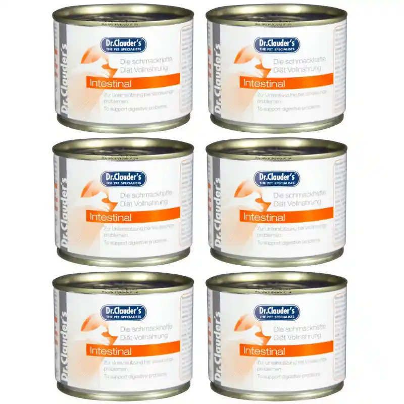 Ultima șansă DR. CLAUDER‘S Intestinal, Dieta Umeda Pentru Pisici cu Afectiuni Gastrointestinale, 6x200g