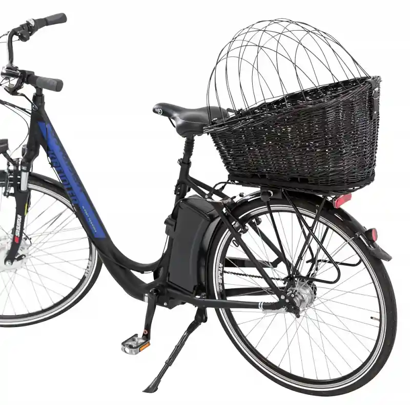 Cos Transport Caini sau Pisici pe Potbagaj Bicicleta, Negru, 35x49x55cm Plată sigură