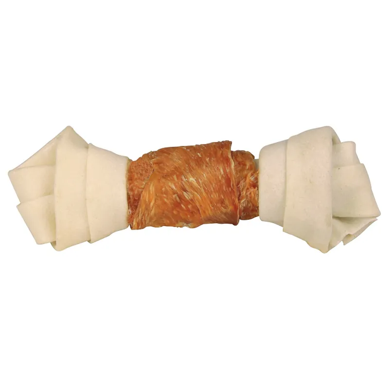 Ofertă specială Recompensa Pentru Caini DENTAFUN Os Innodat cu Carne de Pui 18cm 120g