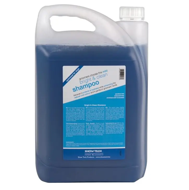 SHOW TECH Bright & Clean, Sampon Profesional Revitalizant, Concentrat 1 5, Pentru o Blana Stralucitoare, Caini Pisici, 5L Plată sigură
