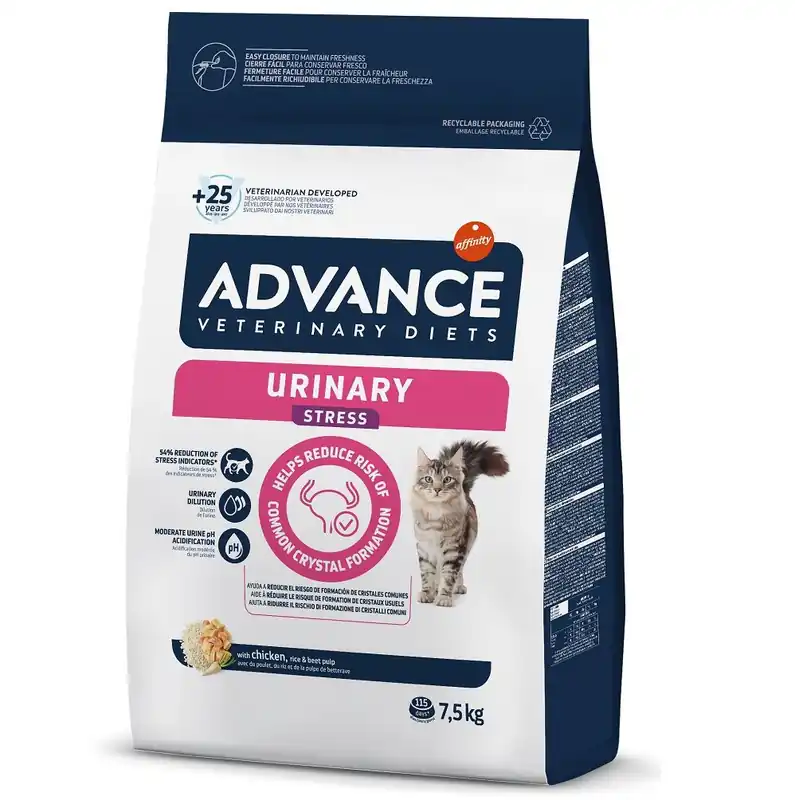 ADVANCE Veterinary Diets URINARY STRESS, Hrana Uscata Pisici cu Afectiuni Urinare 7.5kg Mai ieftin