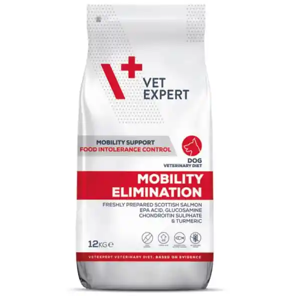 Cumpărături sigure VETEXPERT 4T VETERINARY DIET Mobility Elimination, Hrana Uscata Caine cu Intoleranta Alimentara si Afectiuni Articulare Reumatism, 12kg