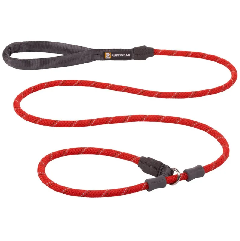 Super ofertă RUFFWEAR Just-A-Cinch Red Sumac, Lesa Cordelina cu Zgarda Strangulanta Reglabila Pentru Caini de Talie Medie sau Mare 150cm / 11mm