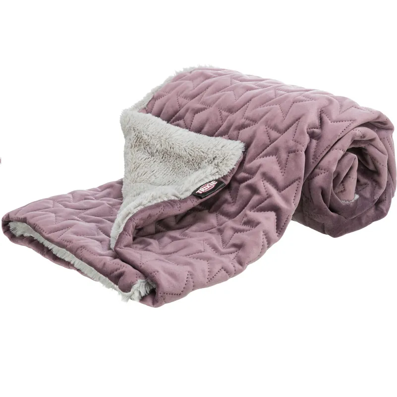 Expediere rapidă ESTELLE Patura Matlasata Pentru Caini, Plus si Poliester, Mov si Gri, 100x70cm