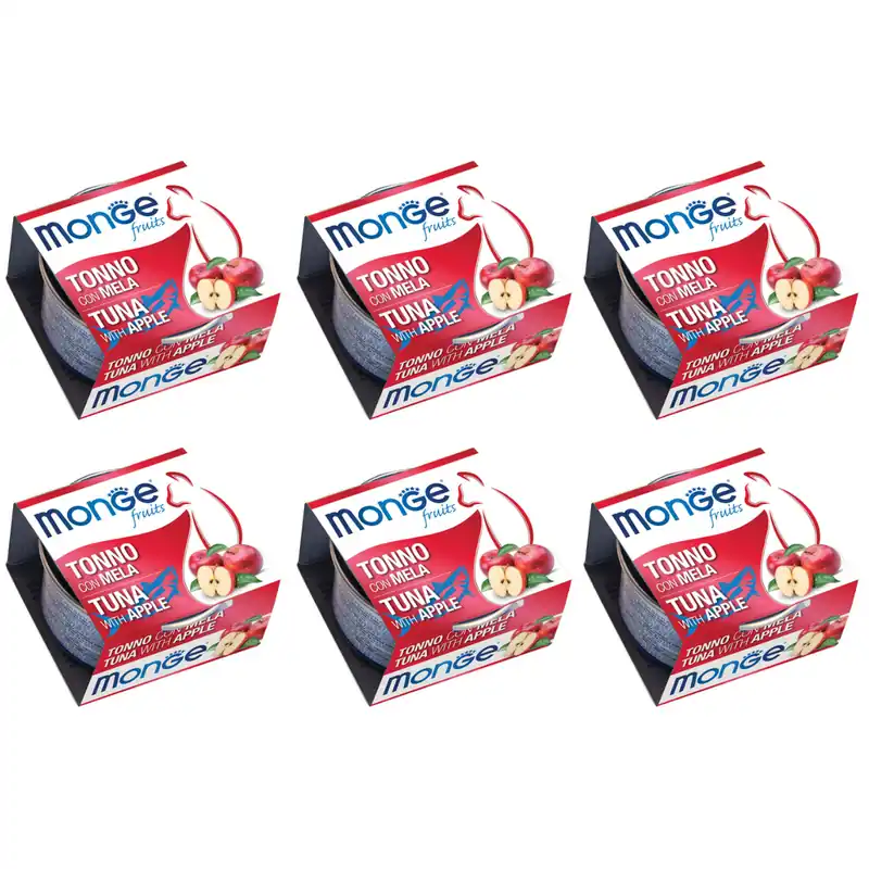 Preț redus MONGE Fruits Cat, cu Ton si Mere, Set Conserve Hrana Umeda Pentru Pisici, 6x80g