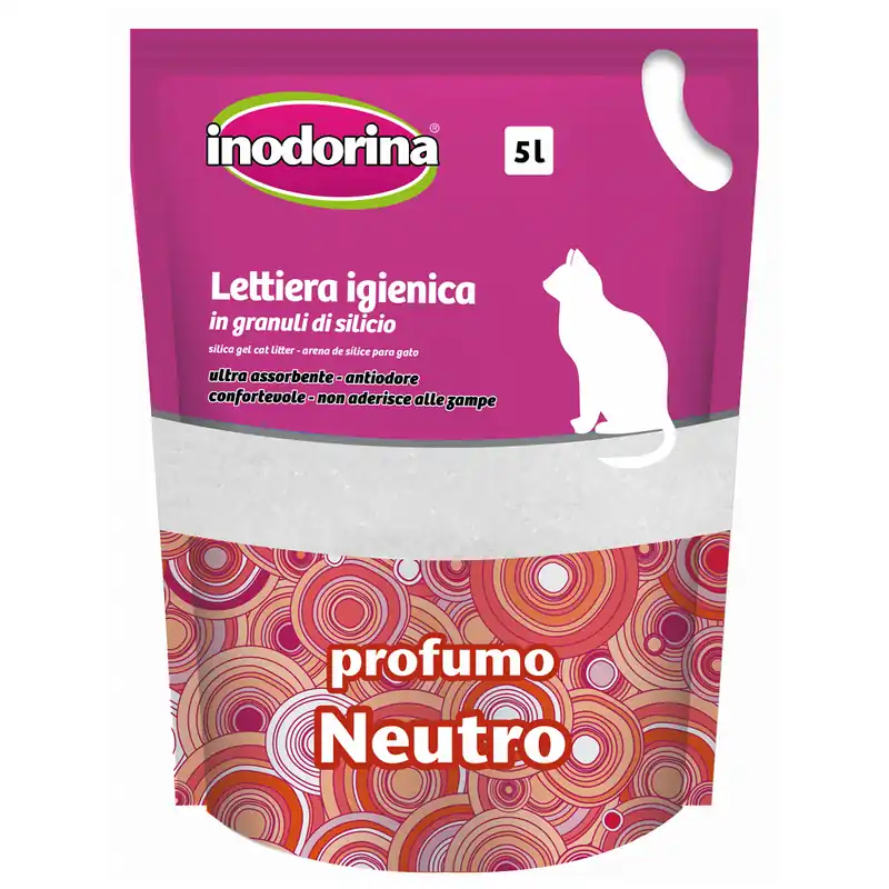 INODORINA Silicat Pentru Litiera Pisicii, Parfum Neutru, 5L 2.5kg Super ofertă