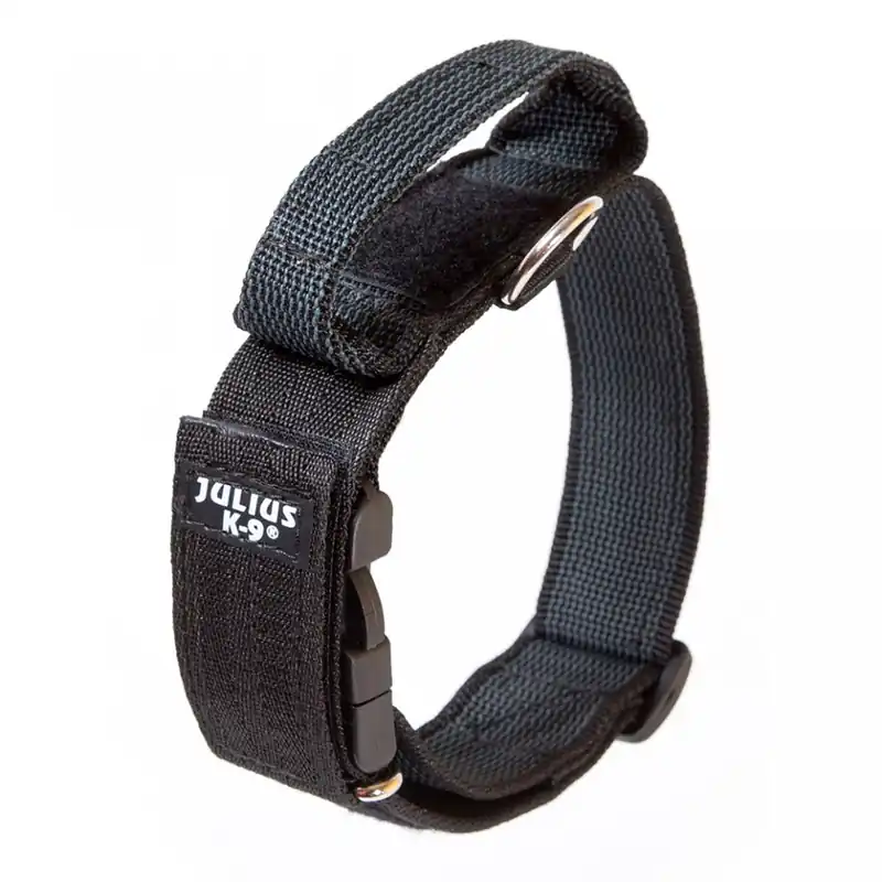 JULIUS K9 Zgarda Caini, cu Maner, Nylon Gri, 38-53cm Reduceri