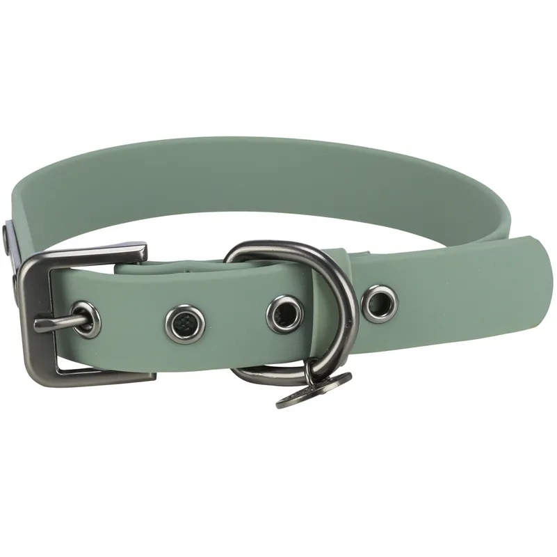 Bestseller Zgarda Pentru Caini, Nylon cu PVC, Verde, Catarama Metalica, Marime M 35-42cm latime 20mm