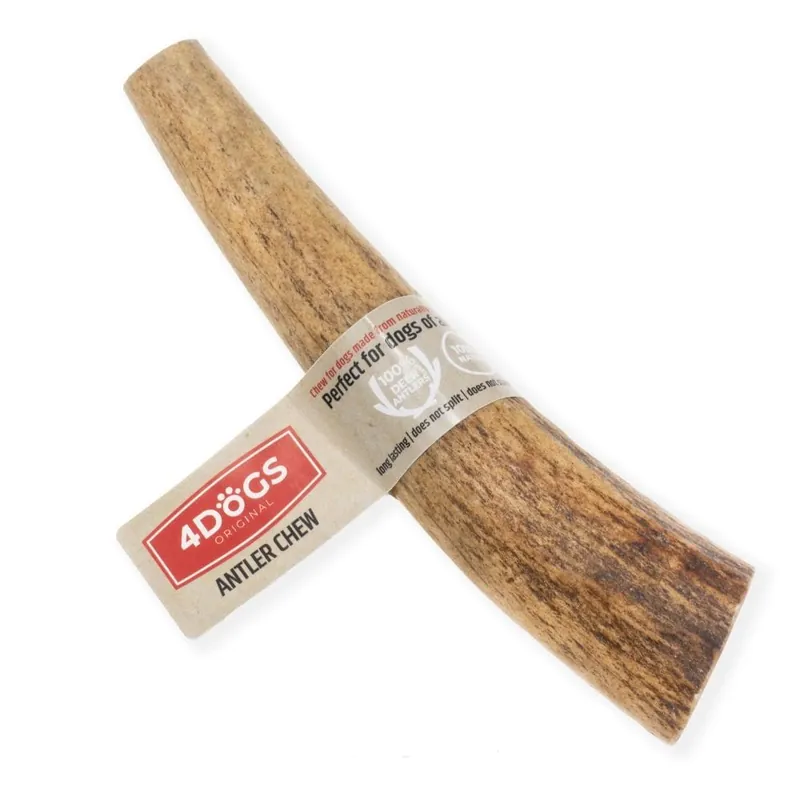 Premium Recompense Naturale de Ros Pentru Caini, Coarne de Cerb, 4 DOGS Original, R-Line HARD L Plus, 15cm 108g