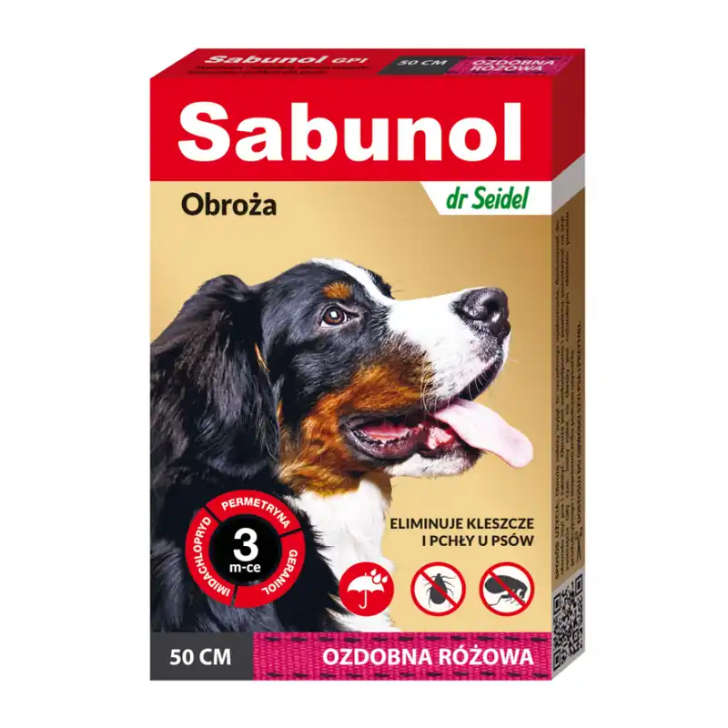 Discount SABUNOL GPI Pink Zgarda Antiparazitara, Protectie 3 Luni, Pentru Caini Talie Medie 10-25kg 50cm
