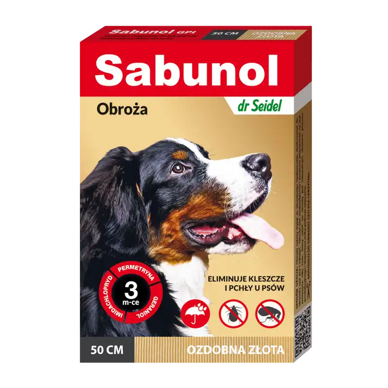 SABUNOL GPI Black Zgarda Antiparazitara, Protectie 3 Luni, Pentru Caini Talie Medie 10-25kg 50cm Calitate înaltă