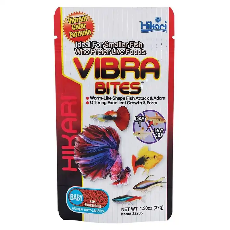 HIKARI Vibra Bites Baby, 37 g – Hrana Sticks pentru Pesti de Acvariu, Crestere Sanatoasa si Culori Intense Calitate înaltă