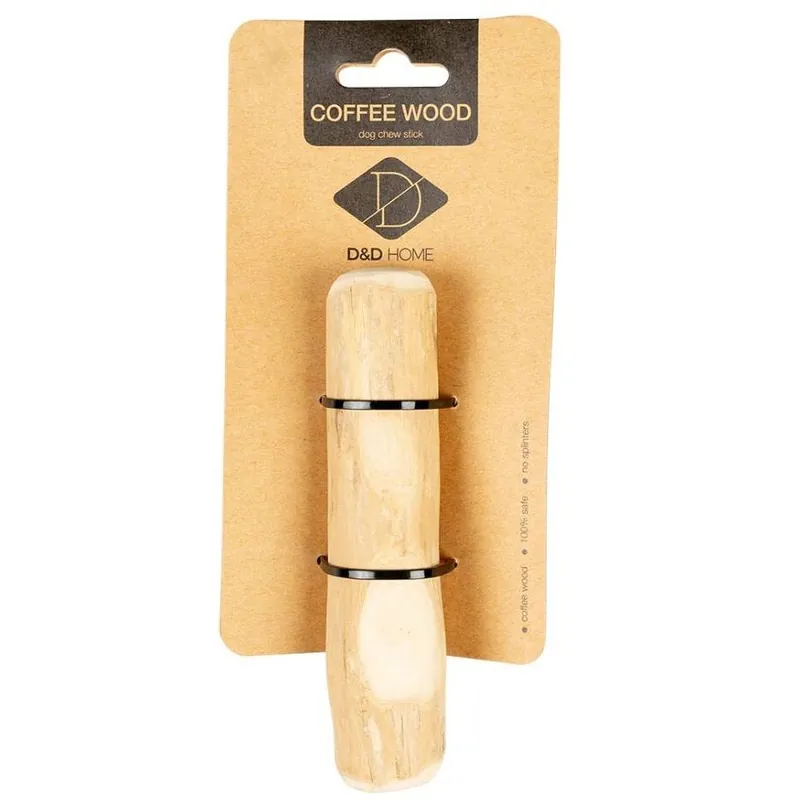D&D HOME Jucarie de Ros Pentru Caini, Bat din Lemn de Cafea, Marime S, 15-20cm Reduceri
