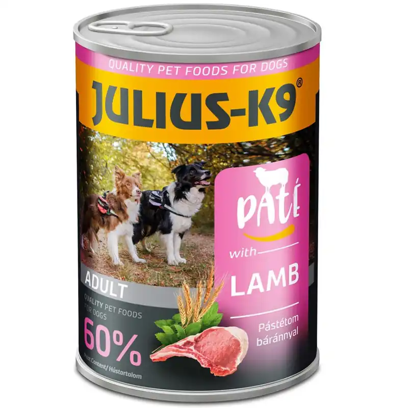Reducere specială JULIUS K9 DOG, Conserva Hrana Umeda Pentru Caini, Pate cu Miel, 400g