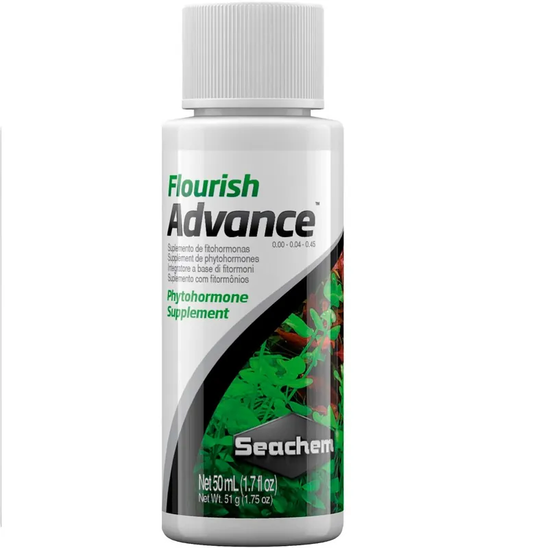 Cumpărături sigure SEACHEM Flourish Advance, Fertilizant cu Fitohormoni Accelerator Natural Pentru Cresterea Plantelor de Acvariu, 50ml