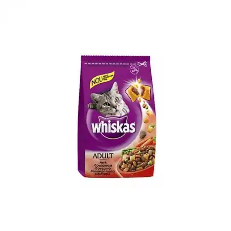 Ultima șansă Whiskas Adult, hrana uscata pentru pisici, Vita si Ficat, 300 gr