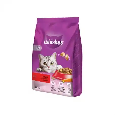 Ofertă exclusivă Whiskas Adult, hrana uscata pentru pisici, vita, 3.8 kg