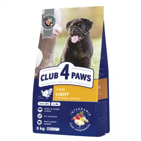 Reduceri CLUB 4 PAWS PREMIUM, hrana uscata pentru caini sterilizati, curcan, 5 kg