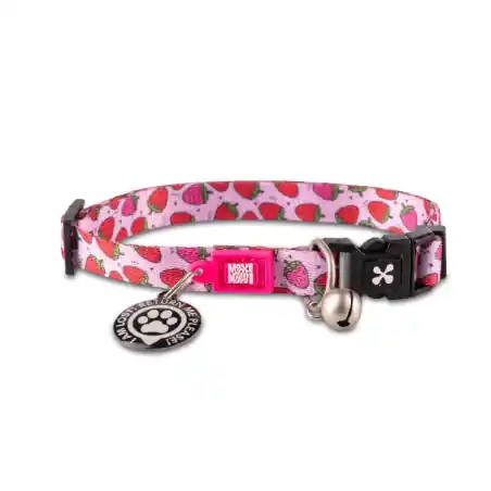 Zgarda pentru pisici Max & Molly Smart ID - Strawberry Dream, 1X22-35 cm Ultima șansă