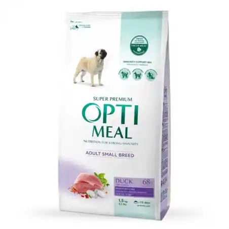Optimeal Adult Small Breed, hrana uscata pentru caini, rata, 1.5 kg Cumpără online