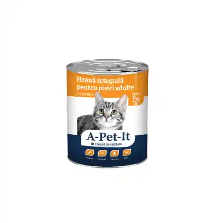 A-Pet-It Cat, conserva hrana umeda pentru pisici adulte, pui, 415 gr Plată sigură