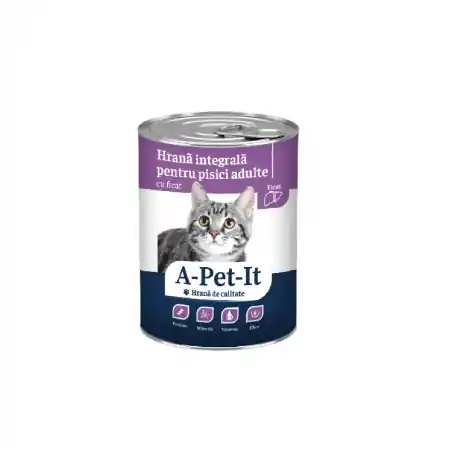 A-Pet-It Cat, conserva hrana umeda pentru pisici adulte, ficat, 415 gr Vezi acum