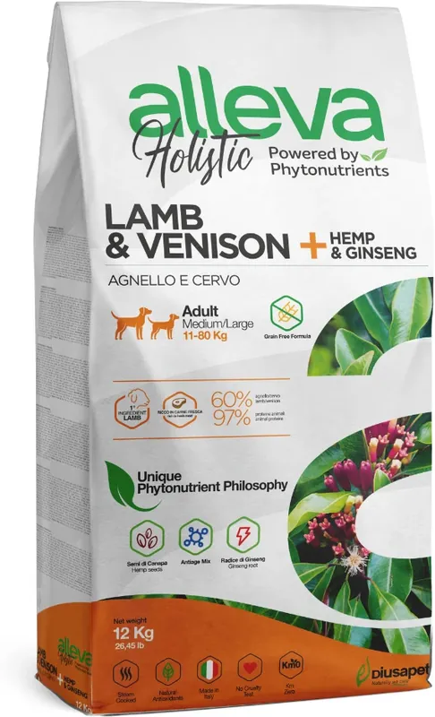 Alleva Holistic Lamb & Venison Medium/Maxi - Hrană uscată cu miel și cerb Livrare expres