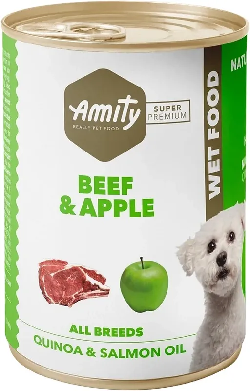 Amity Beef & Apple, Quinoa & Salmon Oil - Conservă pentru câini adulți Chilipir