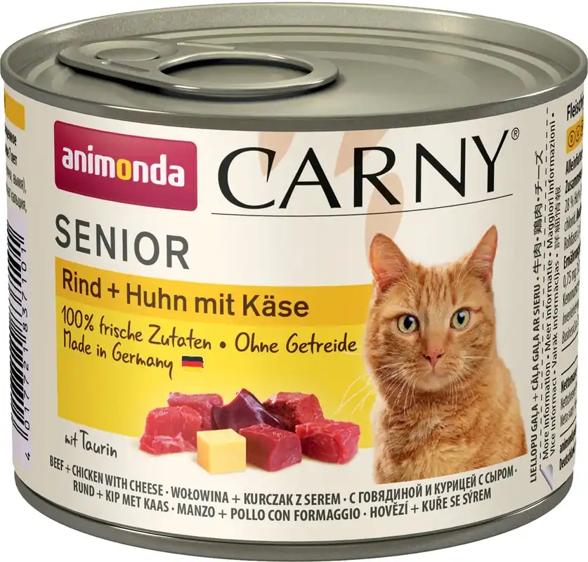 Animonda Cat Carny Senior conservă cu vită, pui și brânză Premium