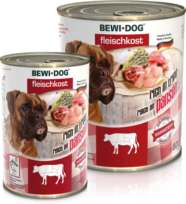 Bewi-Dog conservă cu conținut bogat de burtă de vită Preferatul clienților