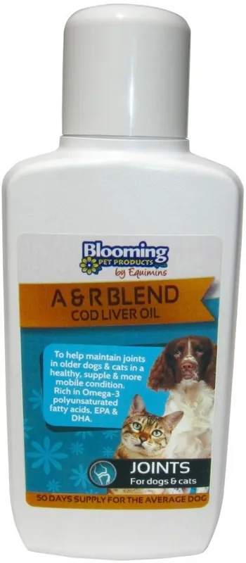 Retur gratuit Blooming Pets A&R Blend Cod Liver Oil - Amestec de uleiuri pentru o blană strălucitoare, oase puternice și articulații sănătoase
