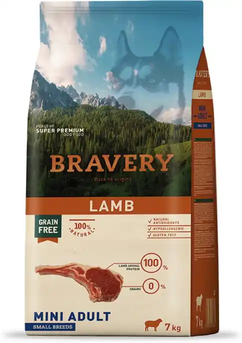 Bravery Dog Adult Mini Grain Free Lamb Hrană monoproteică din Spania pentru câini de talie mică Fără cereale Mai ieftin