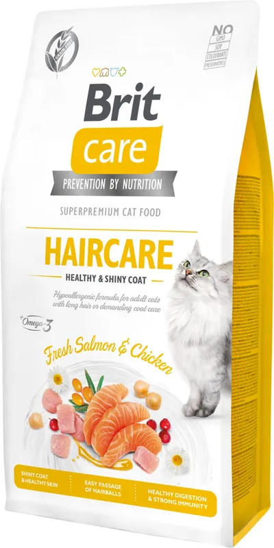 Bestseller Brit Care Cat Haircare Healthy & Shinny Coat - Fresh Salmon & Chicken