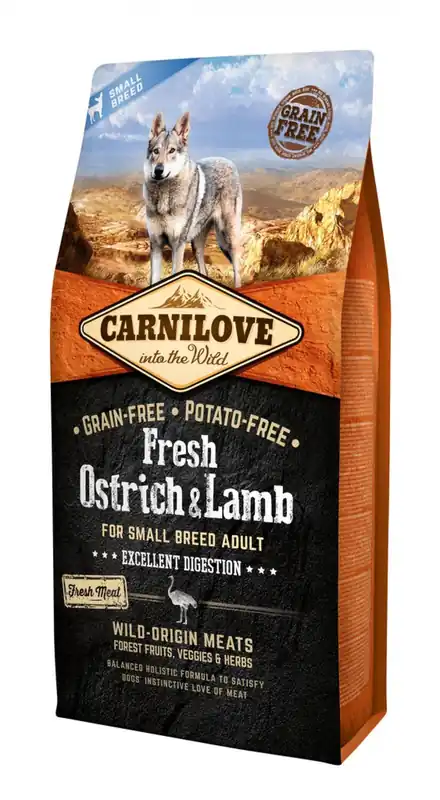 Chilipir Carnilove Fresh Ostrich & Lamb for Small-Breed Dogs Excellent Digestion