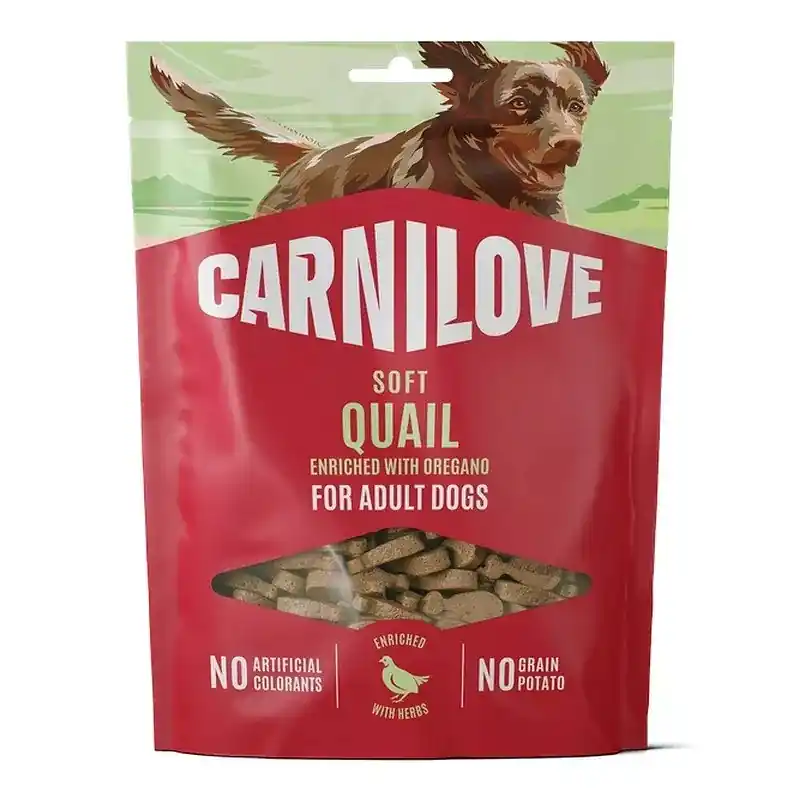 Retur ușor Carnilove Semi-Moist Snack Quail with Oregano