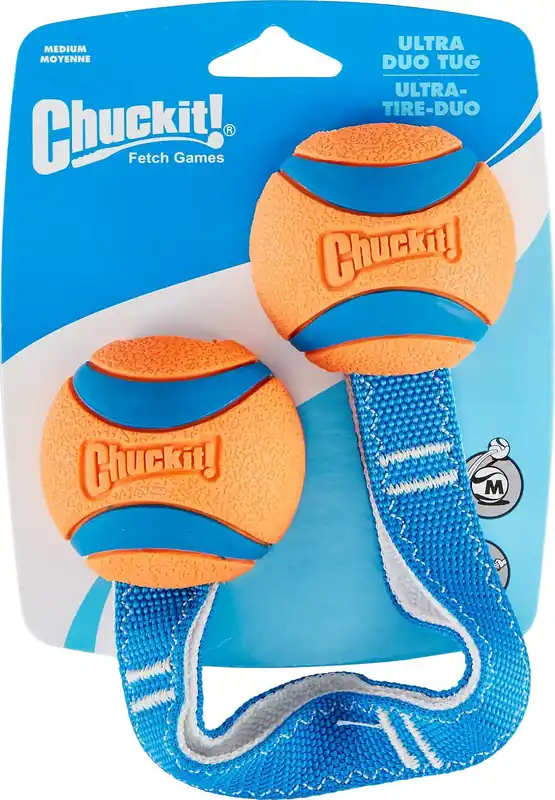 Promoție Chuckit! Ultra Duo Tug mingi rezistente din cauciuc cu curele