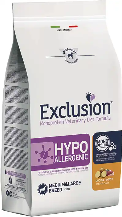 Cumpără online Exclusion Dog Hypoallergenic Medium & Large Duck & Potato Large Breed