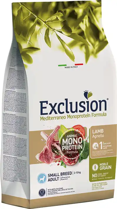 Exclusion Dog Mediterraneo Monoprotein Lamb Adult Small Breed Noutate