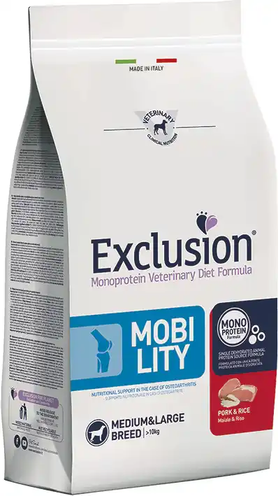 Exclusion Dog Mobility Pork & Rice Medium & Large Breed Comandă acum