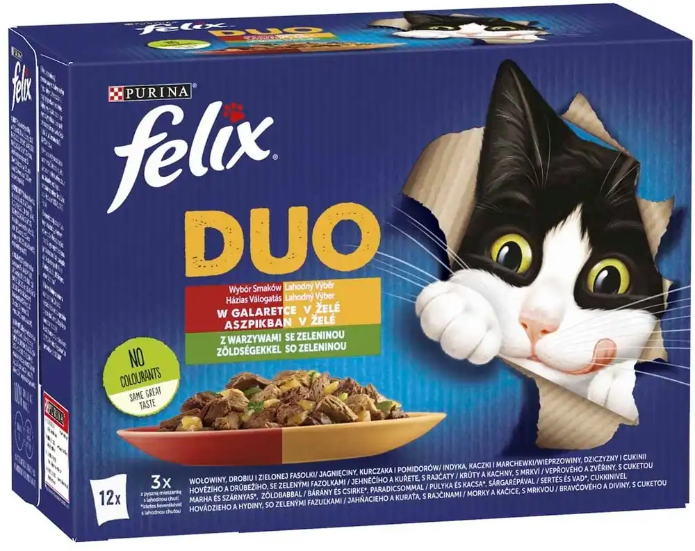 Preț mic Felix Fantastic Duo hrană pentru pisici la pliculeț - Selecție cu legume de casă în aspic - Multipack