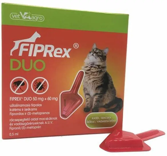 Fiprex Duo picături antiparazitare pt pisici, dihori Comandă acum