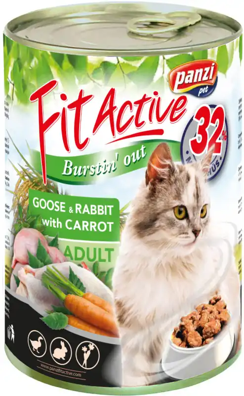 FitActive Cat Adult Goose & Rabbit with Carrot conservă pentru pisici Cumpără acum