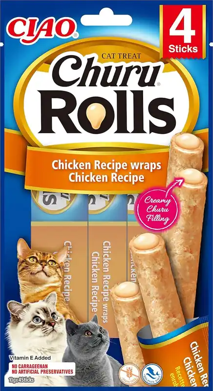 Inaba Cat Churu Rolls Chicken Recipe wraps Plată securizată