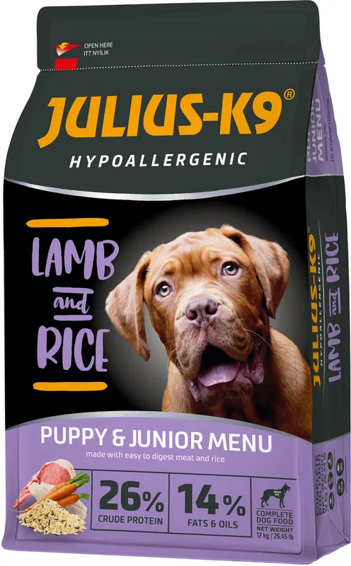 Julius-K9 Hypoallergenic Puppy & Junior Lamb & Rice Retur gratuit