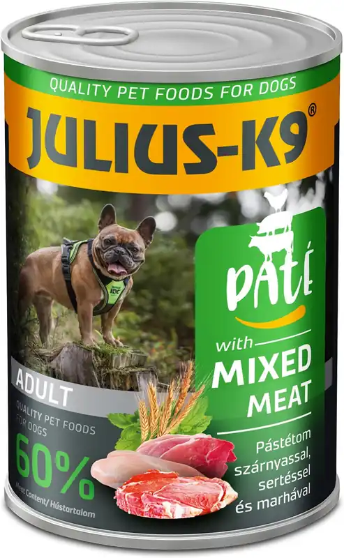 Nu rata Julius-K9 Paté Mixed Meat conservă