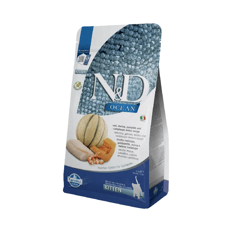 N&D Ocean Kitten hrană pisicuțe cu cod, creveți Plată sigură