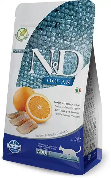 N&D Cat Ocean Adult Hering & Orange Mai ieftin