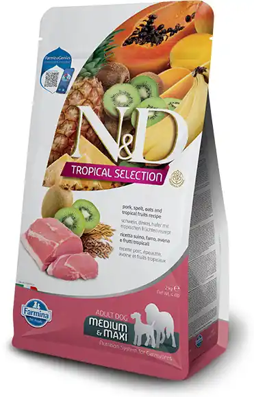 N&D Tropical Selection Dog Adult Medium/Maxi Porc - Hrană monoproteică Chilipir